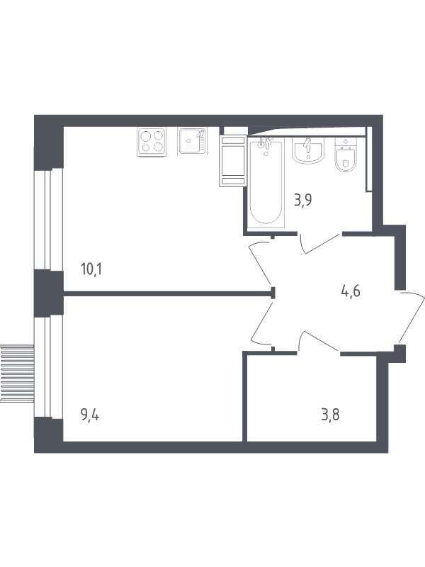 1 ккв 31,7 м²