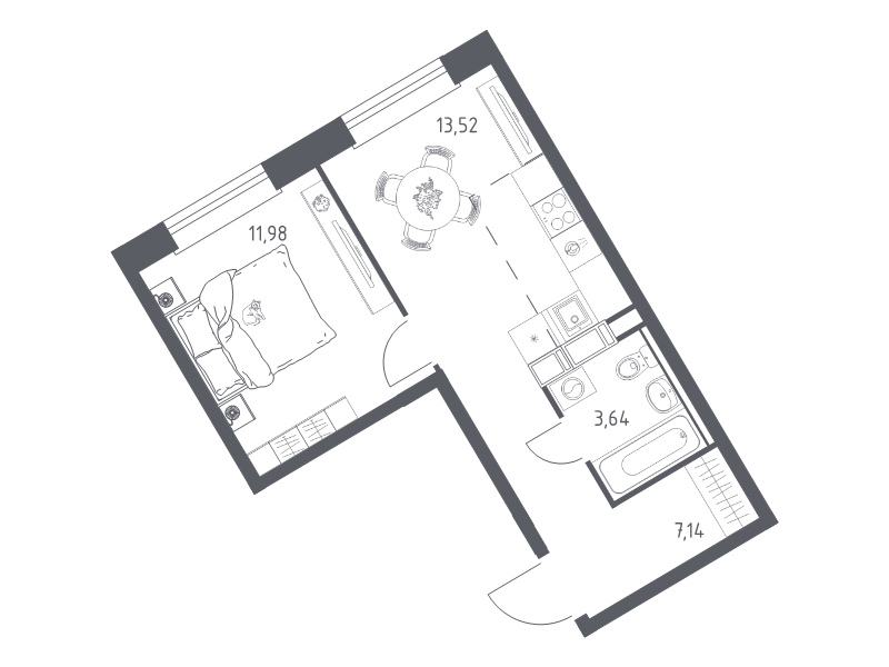 1 ккв 36,3 м²