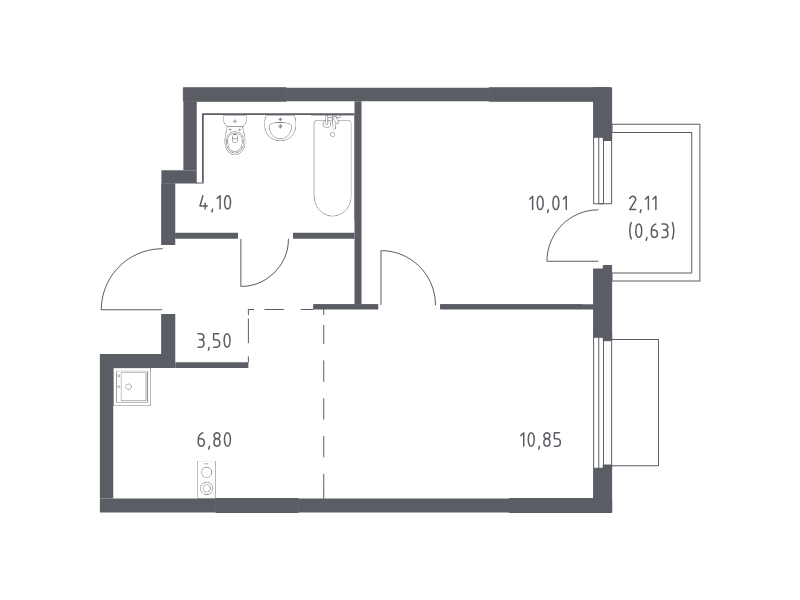 2 ккв (Евро) 35,9 м²