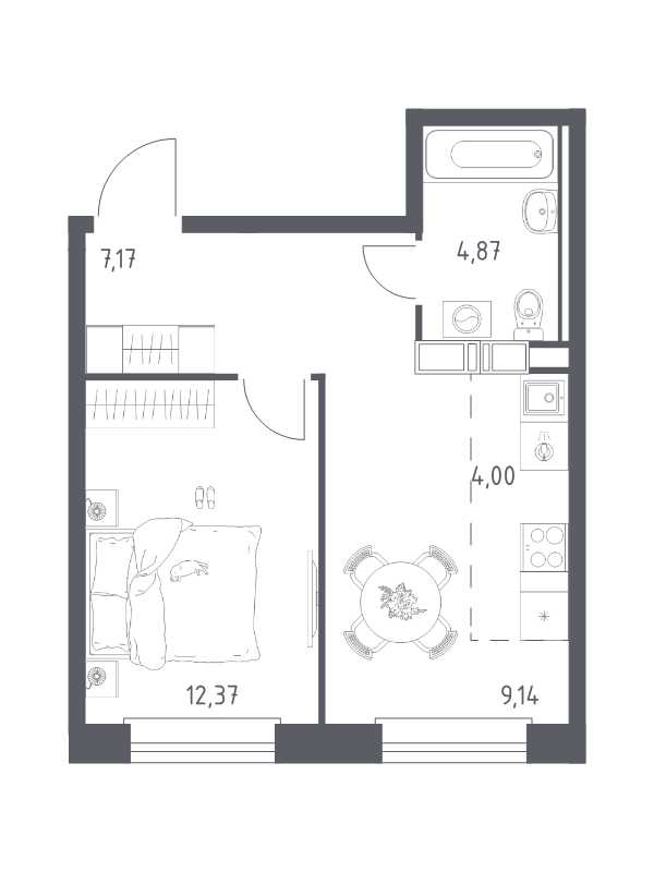 1 ккв 37,6 м²