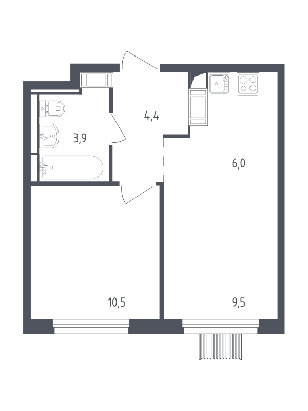 2 ккв (Евро) 34,1 м²