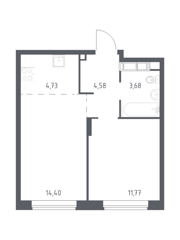 2 ккв (Евро) 39,1 м²