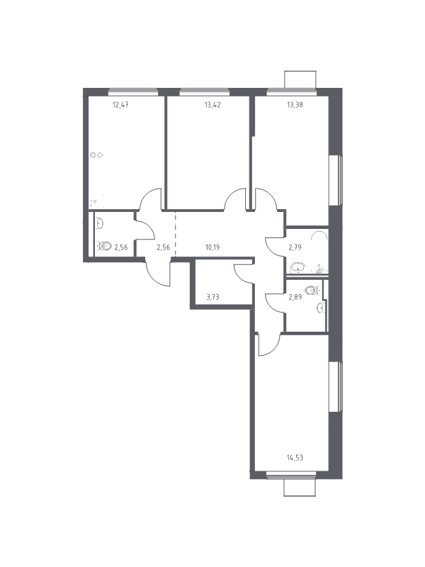 3 ккв 78,5 м²