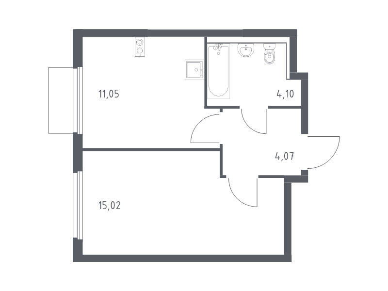 1 ккв 34,2 м²