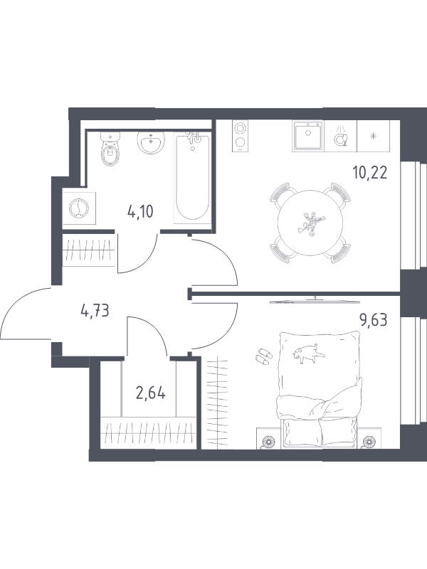 1 ккв 31,3 м²