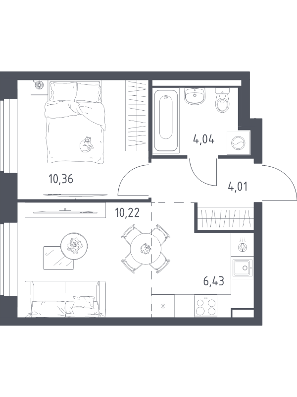 2 ккв (Евро) 35,1 м²
