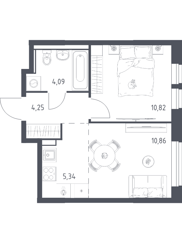 2 ккв (Евро) 35,4 м²