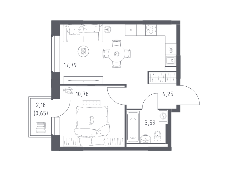 2 ккв (Евро) 37,1 м²