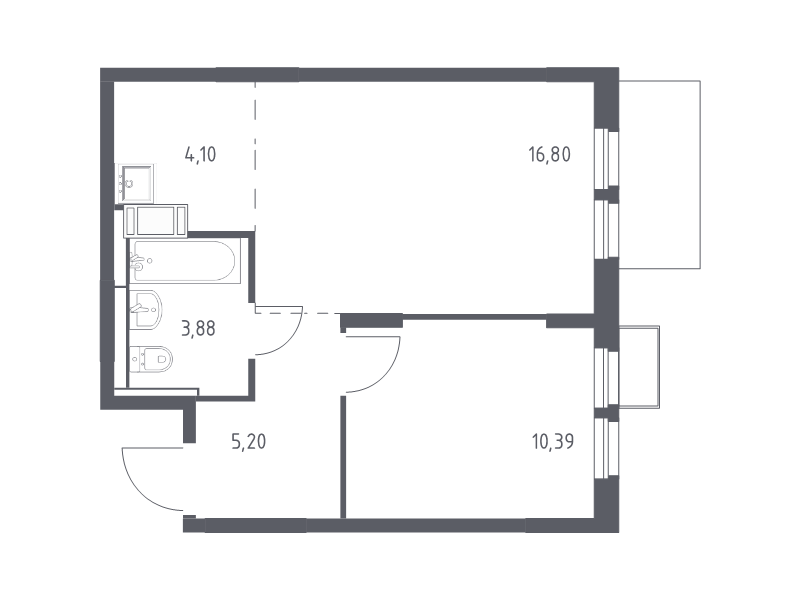 2 ккв (Евро) 40,4 м²
