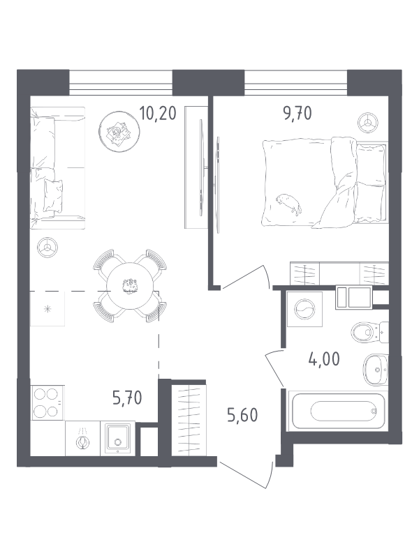 2 ккв (Евро) 35,2 м²