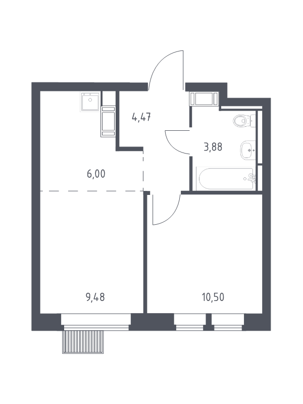 2 ккв (Евро) 34,3 м²