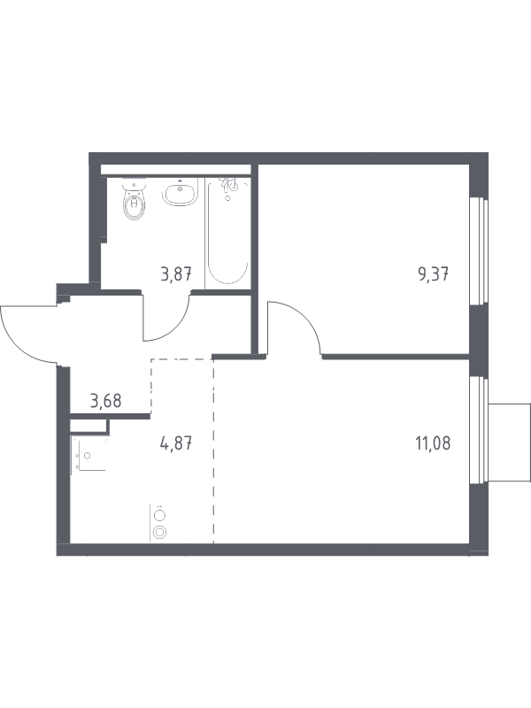 2 ккв (Евро) 32,9 м²