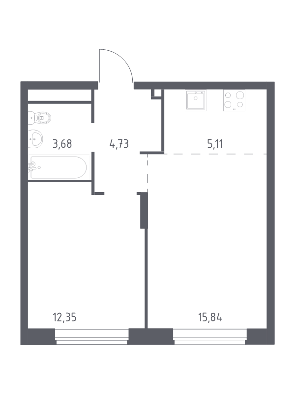 2 ккв (Евро) 41,6 м²