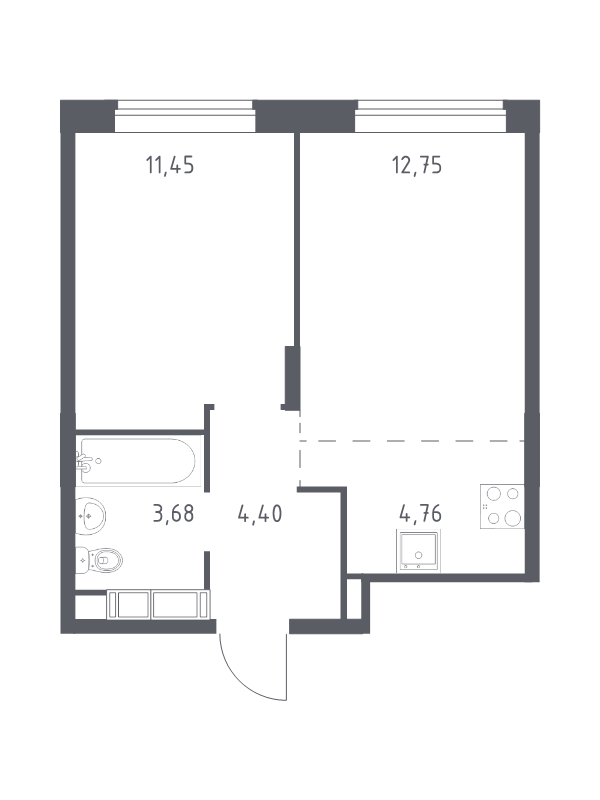 2 ккв (Евро) 37,3 м²