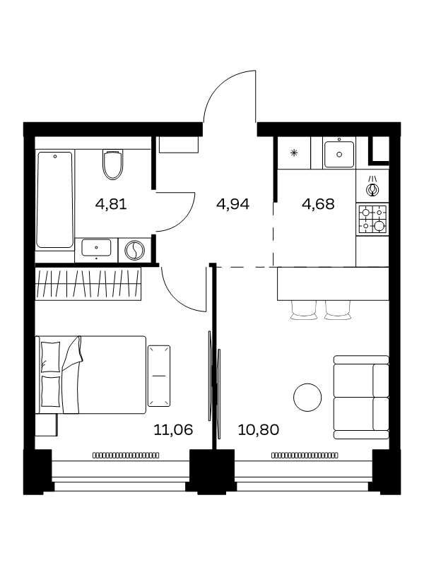 2 ккв (Евро) 36,3 м²