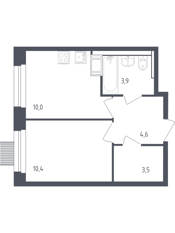 1 ккв 31,8 м²