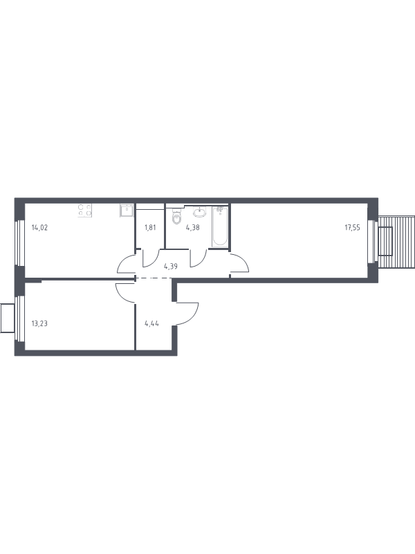 2 ккв 59,8 м²