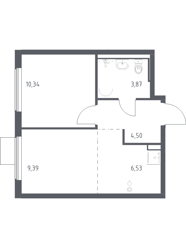2 ккв (Евро) 34,6 м²