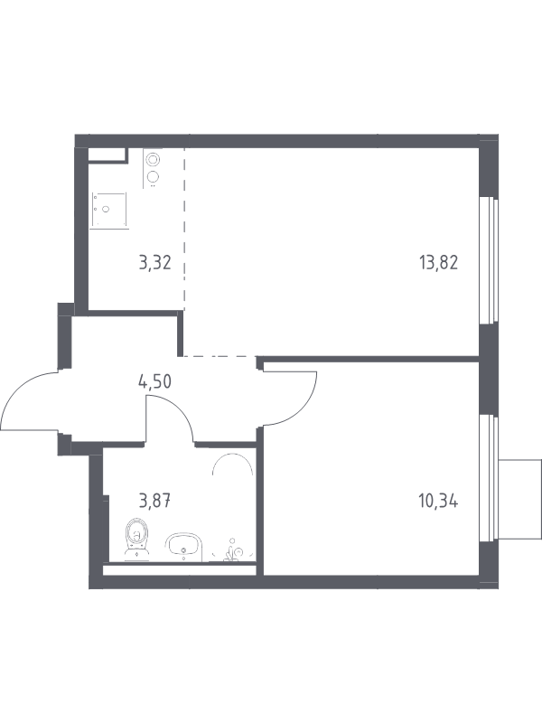 2 ккв (Евро) 35,9 м²