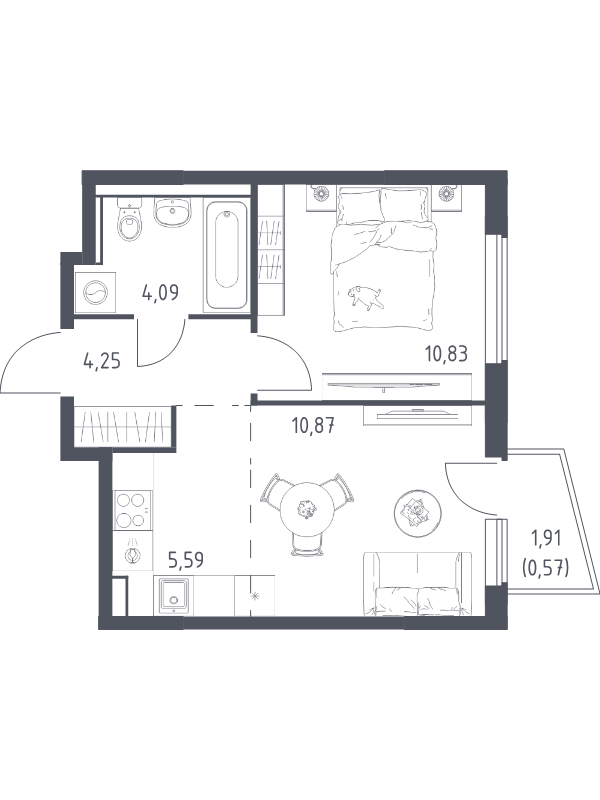 2 ккв (Евро) 36,2 м²
