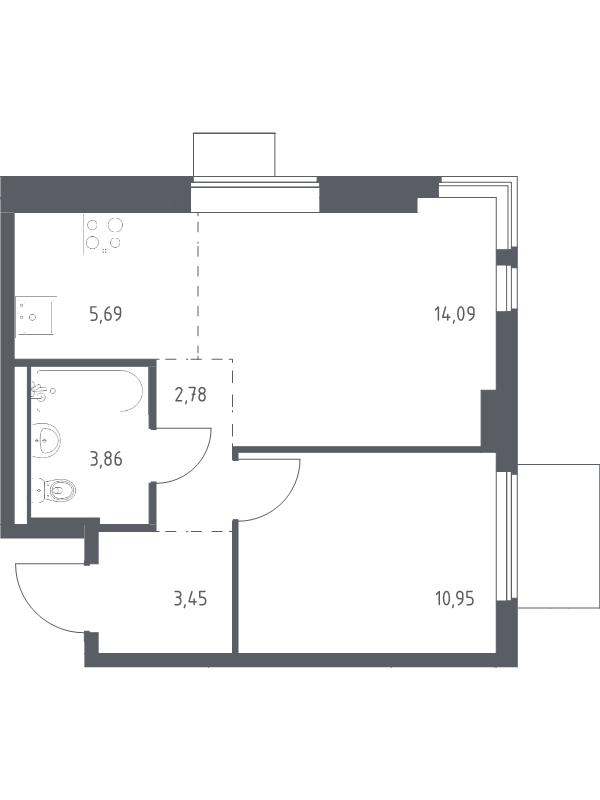 2 ккв (Евро) 40,8 м²