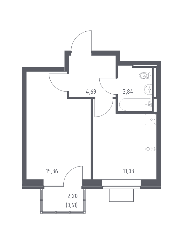 1 ккв 35,5 м²