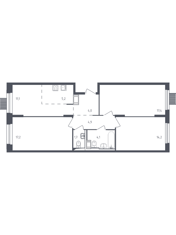 4 ккв (Евро) 78,9 м²