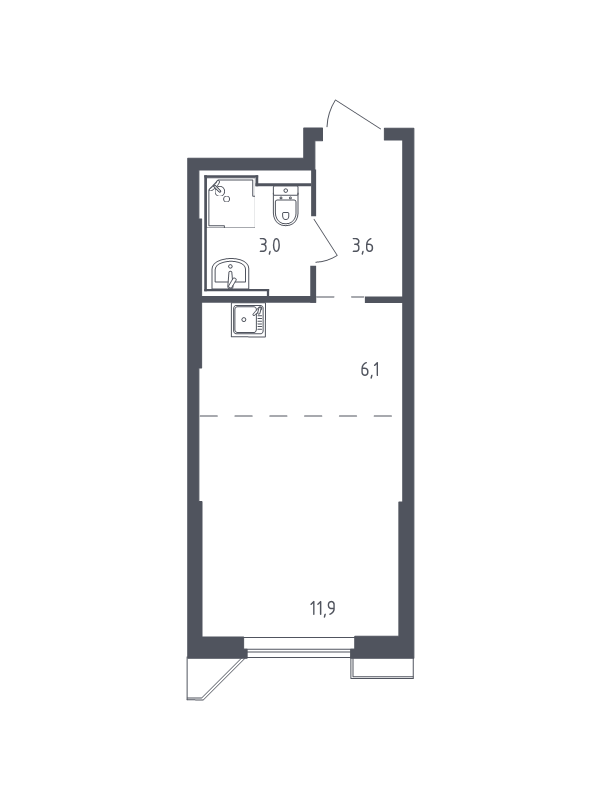 Студия 24,4 м²