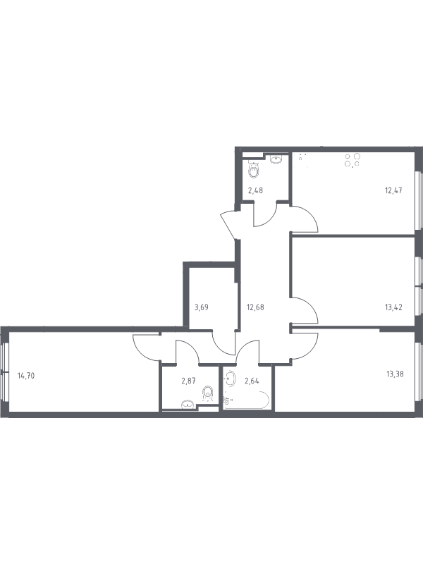 3 ккв 78,3 м²