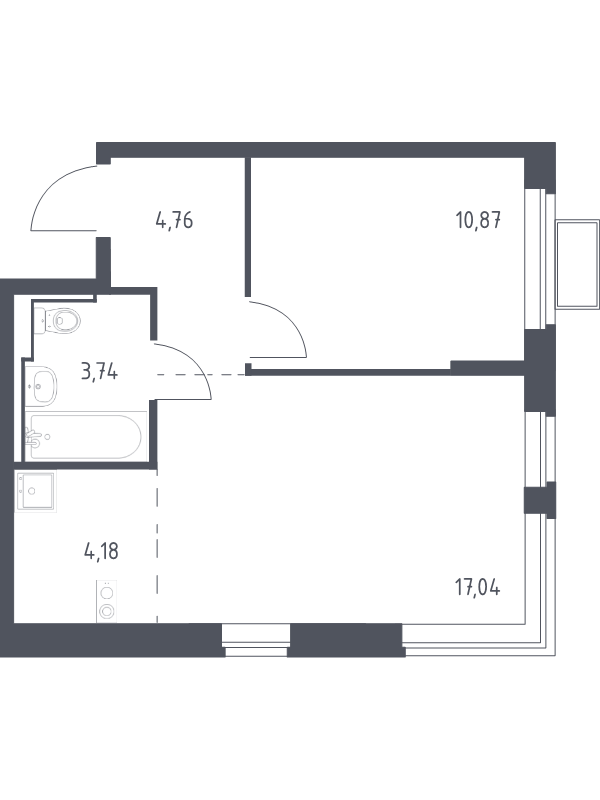 2 ккв (Евро) 40,6 м²