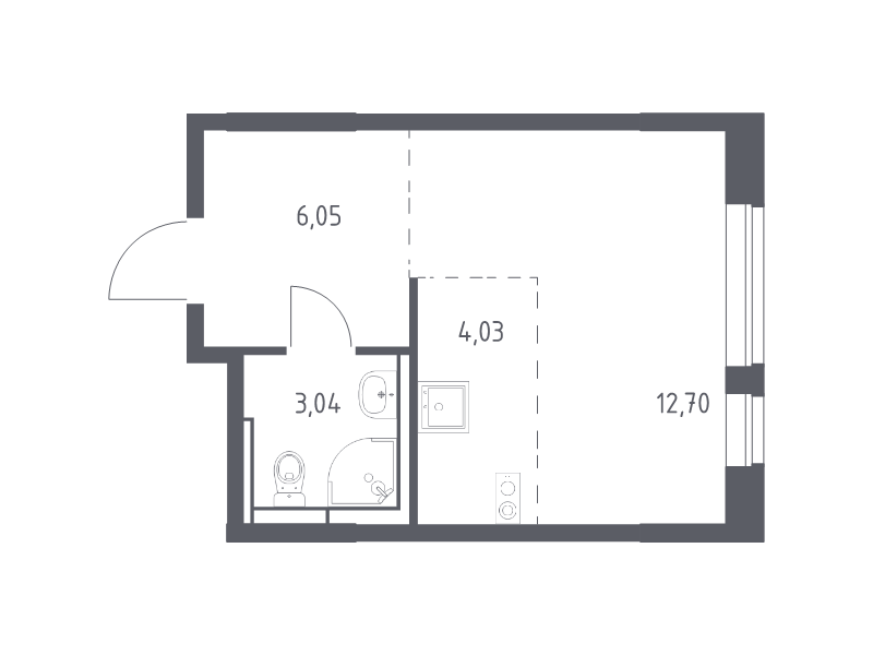 Студия 25,6 м²
