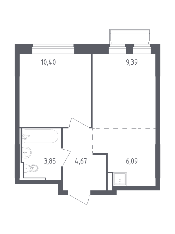 2 ккв (Евро) 34,4 м²