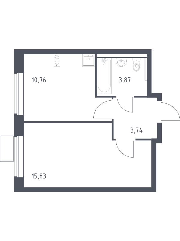 1 ккв 34,2 м²