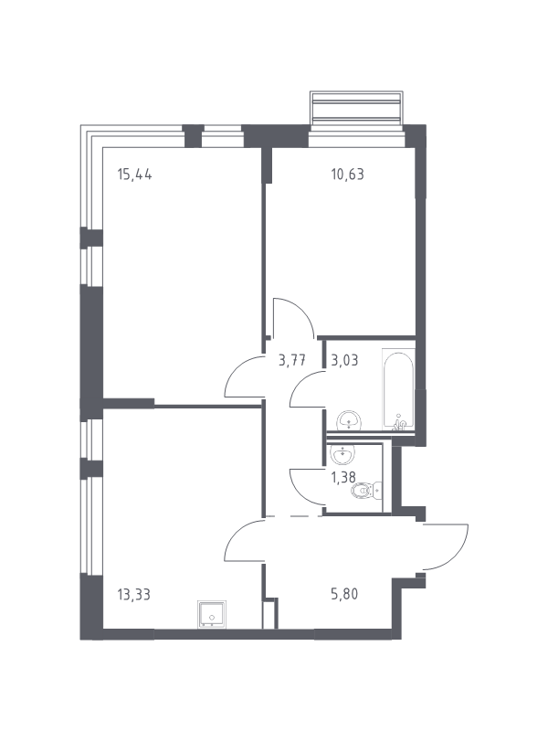 2 ккв 53,4 м²