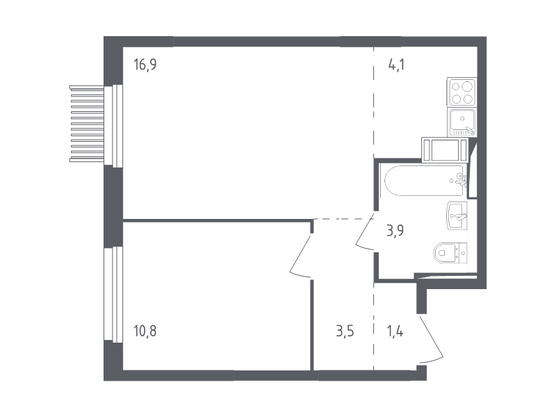 2 ккв (Евро) 40,1 м²
