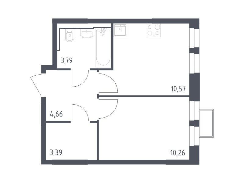 1 ккв 32,8 м²