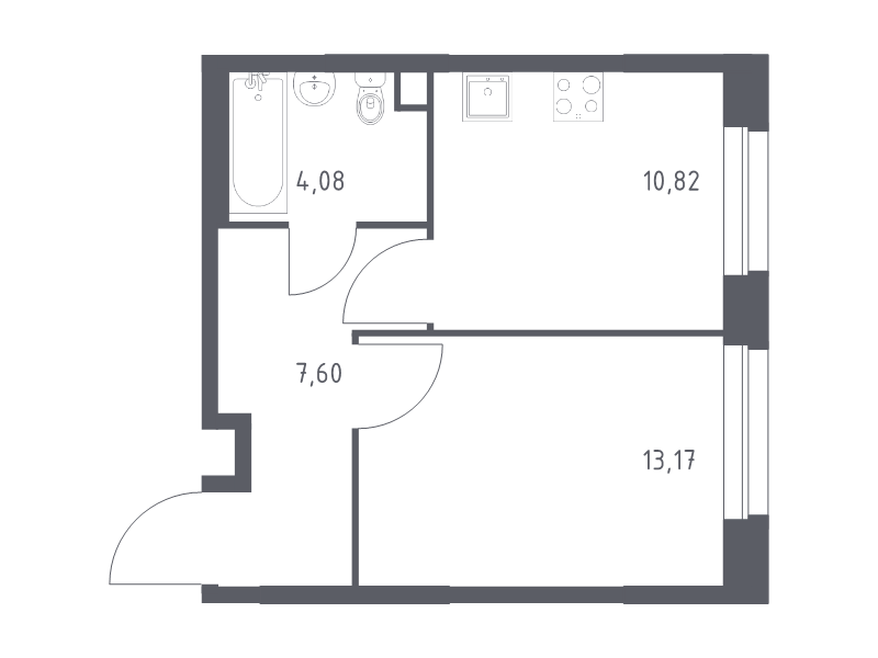 1 ккв 35,7 м²
