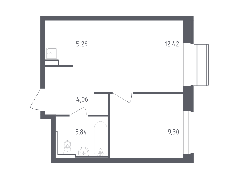 2 ккв (Евро) 34,9 м²