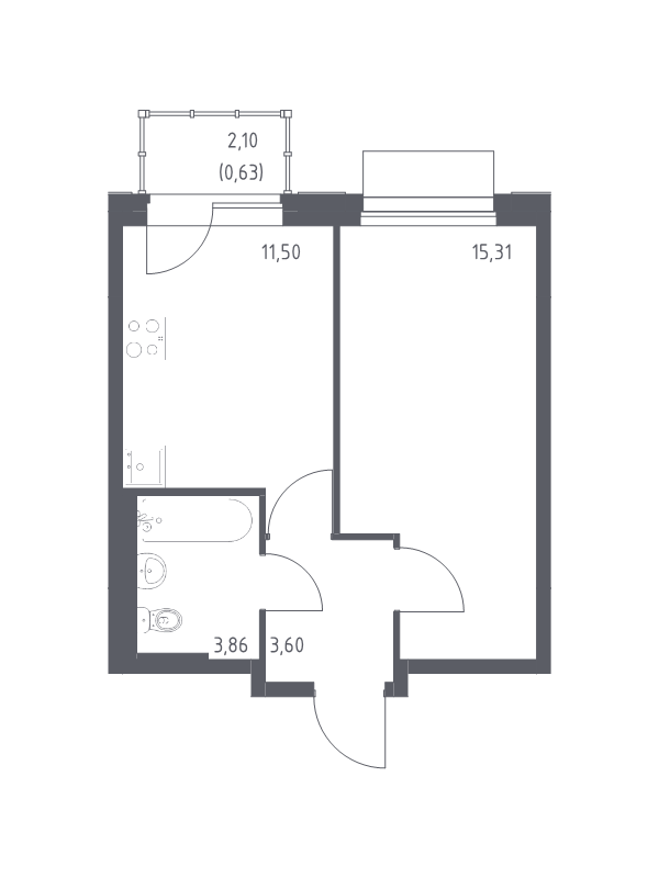 1 ккв 34,9 м²