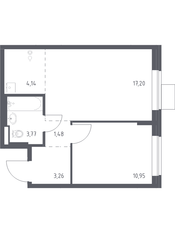2 ккв (Евро) 40,8 м²