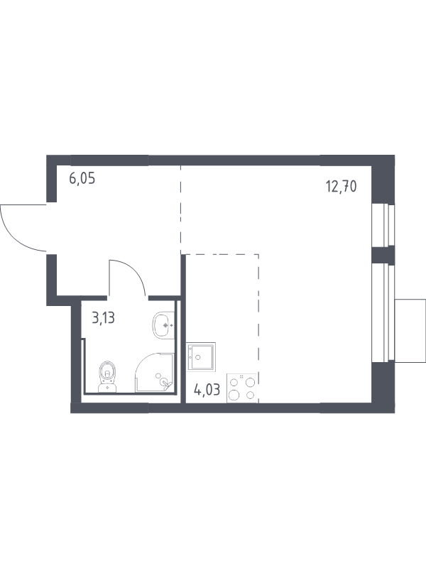 Студия 25,9 м²