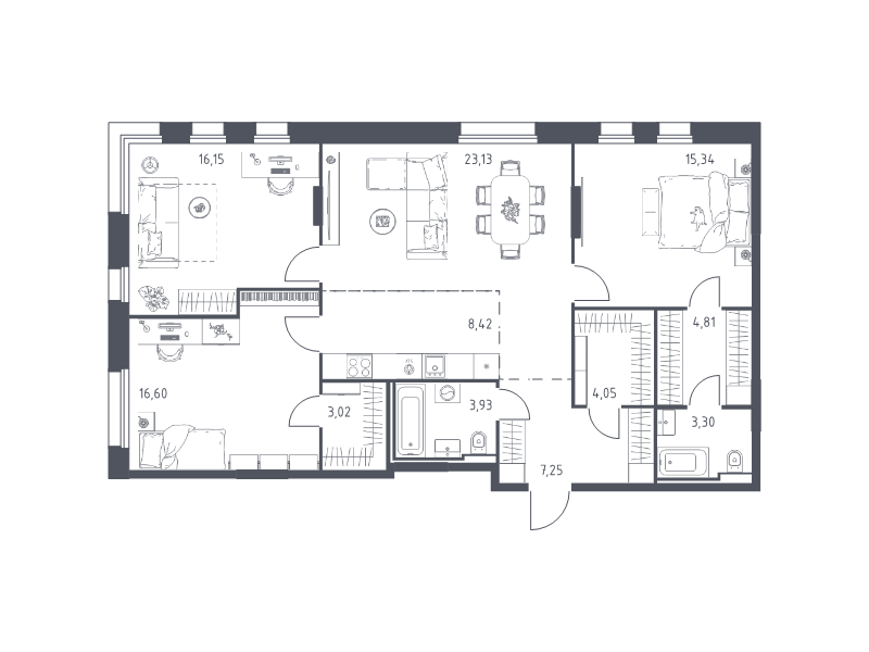 4 ккв (Евро) 106 м²