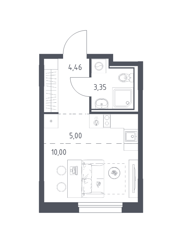 Студия 22,8 м²