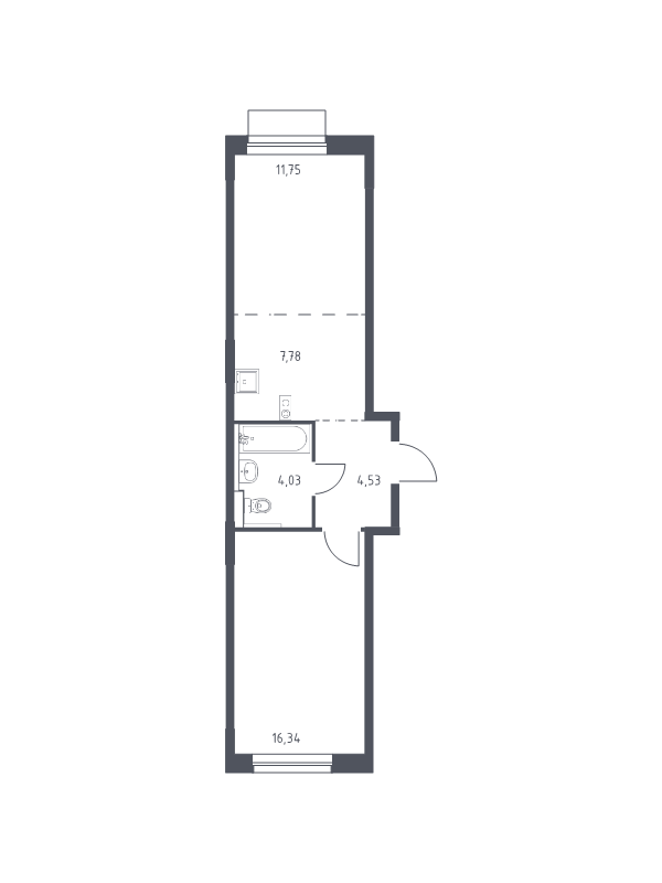 2 ккв (Евро) 44,4 м²