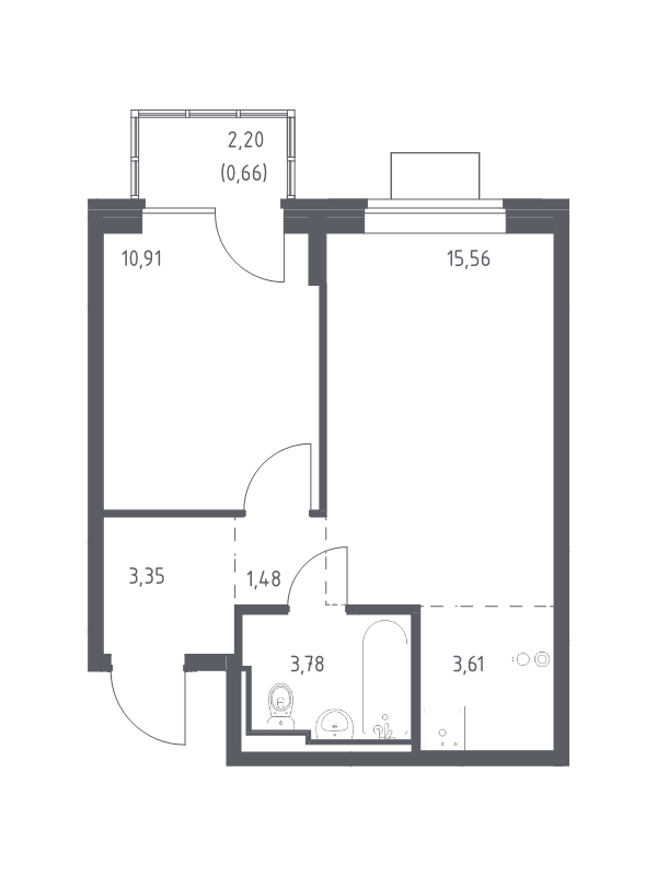 2 ккв (Евро) 39,4 м²