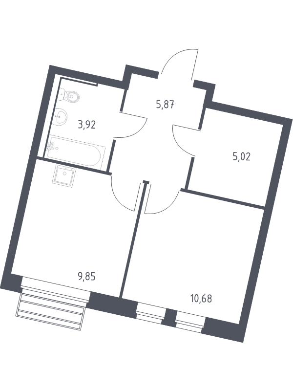 1 ккв 35 м²