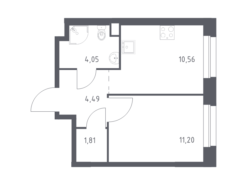 1 ккв 32,1 м²