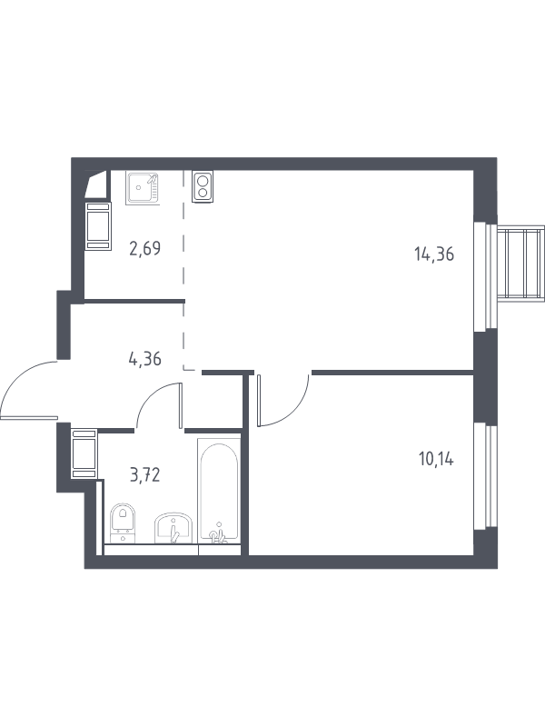 2 ккв (Евро) 35,2 м²