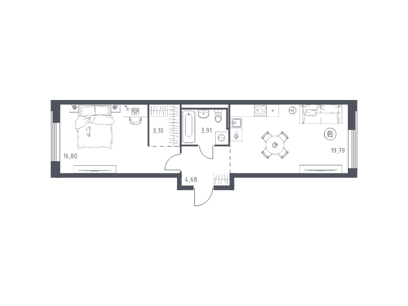2 ккв (Евро) 48,3 м²