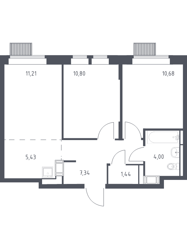 3 ккв (Евро) 50,9 м²